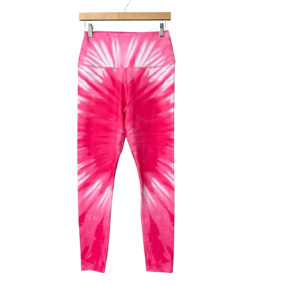 Splits59‎ Bardot 7/8 High Waist Leggings in a pink tie-dye Size Large